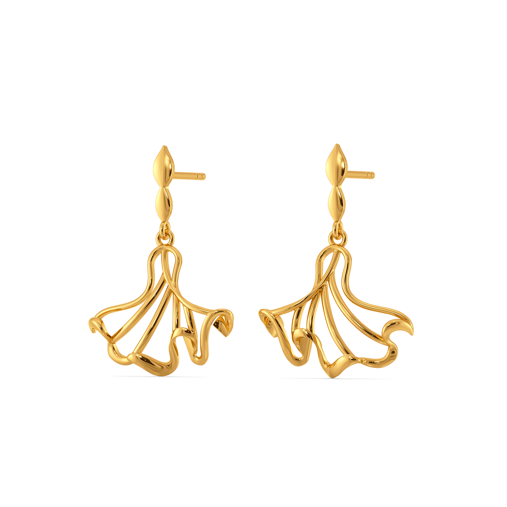 Ruffles and Romance Gold Earrings