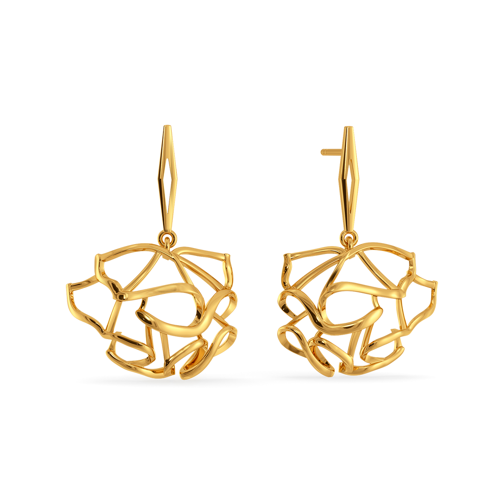 Not Your Usual Ruffles Gold Earrings