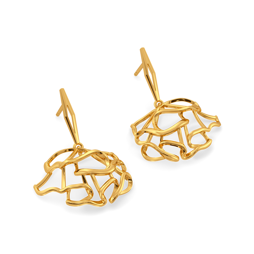 Not Your Usual Ruffles Gold Earrings