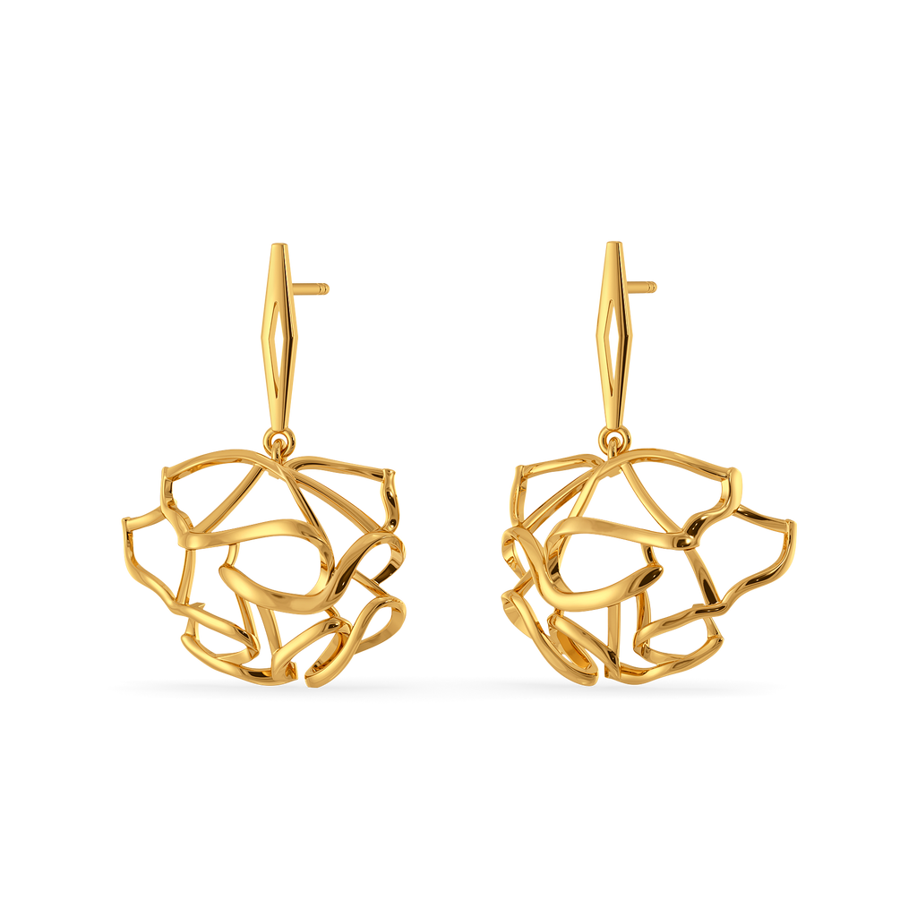 Not Your Usual Ruffles Gold Earrings