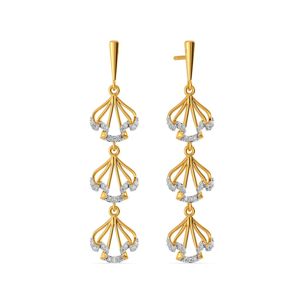 Cascade Ruffles Diamond Earrings