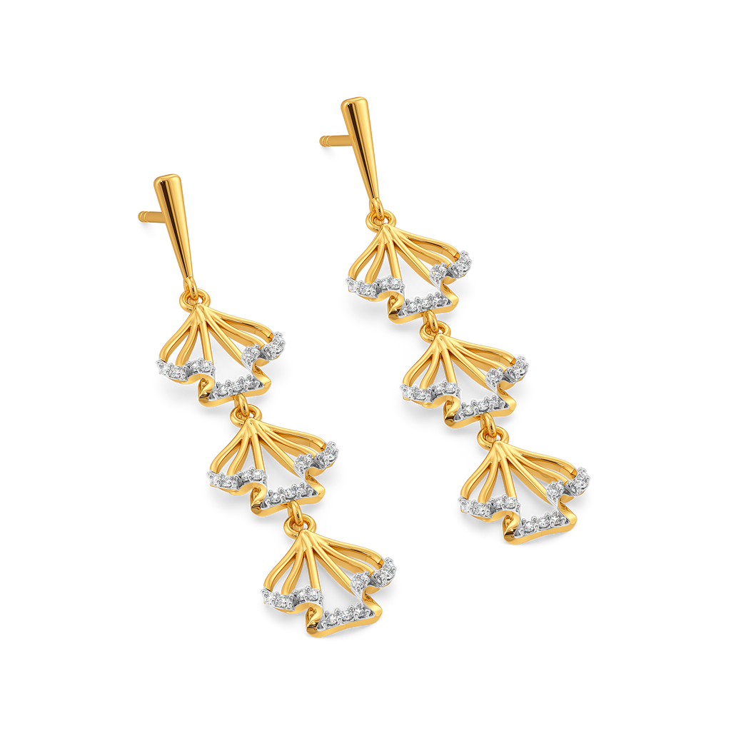 Cascade Ruffles Diamond Earrings