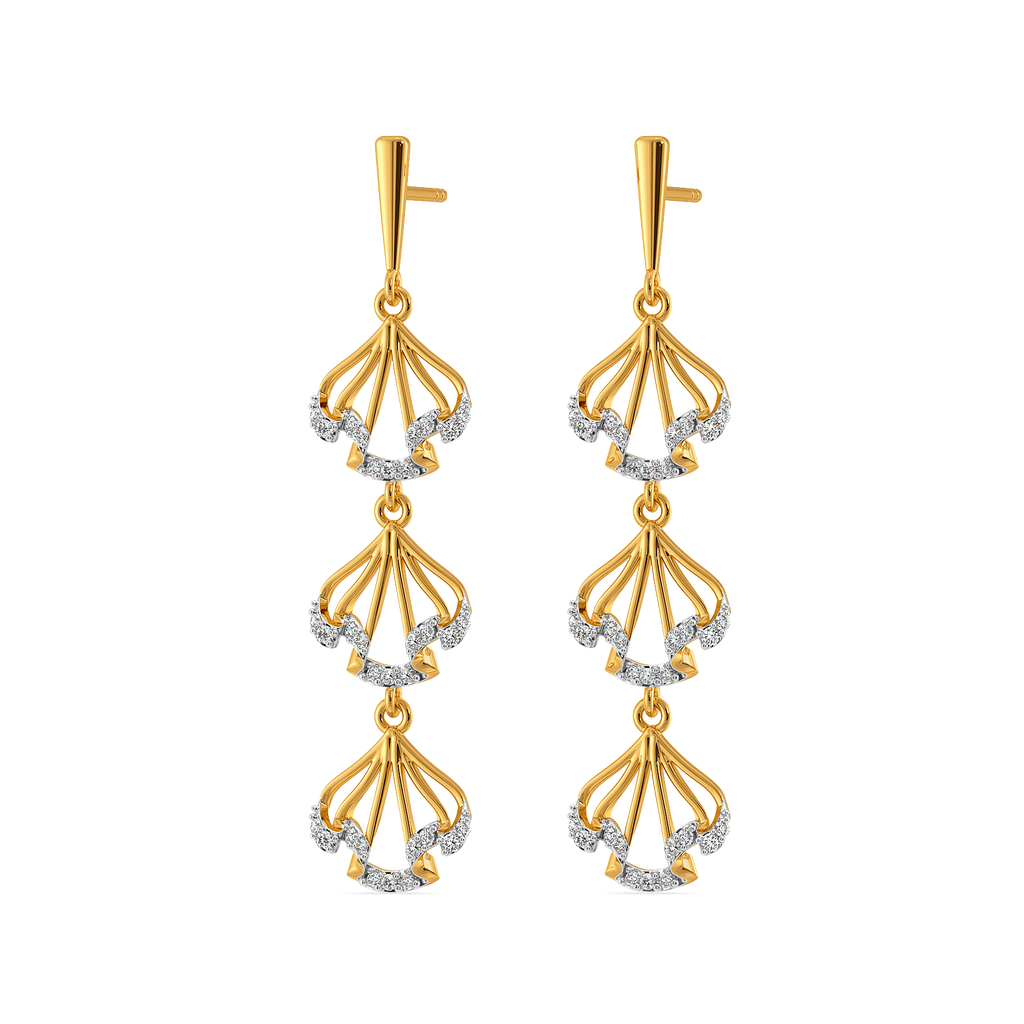 Cascade Ruffles Diamond Earrings