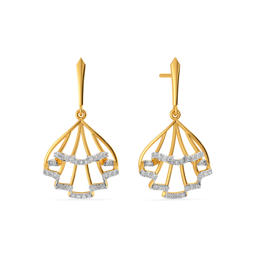 Express in Ruffles Diamond Earrings