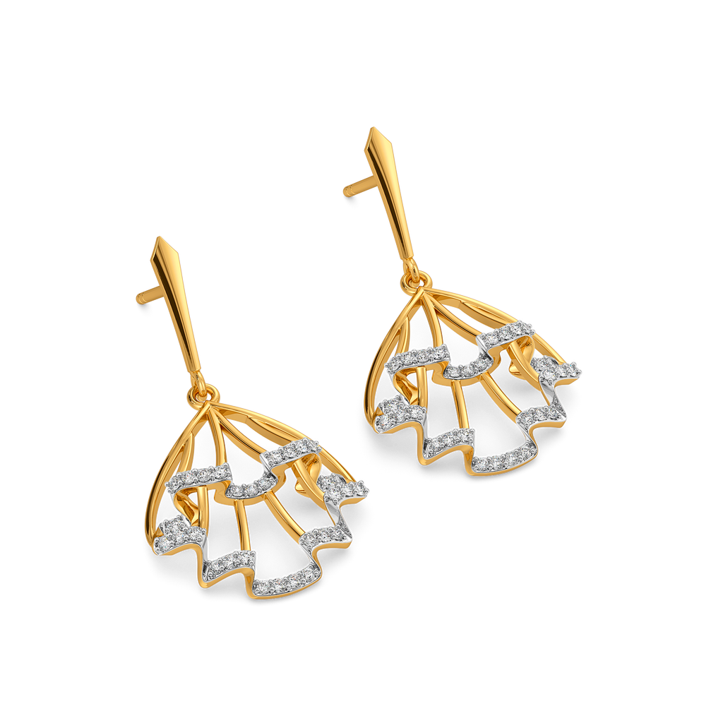 Express in Ruffles Diamond Earrings