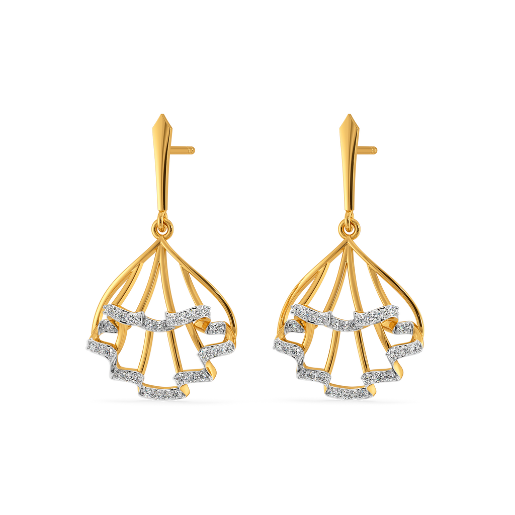 Express in Ruffles Diamond Earrings