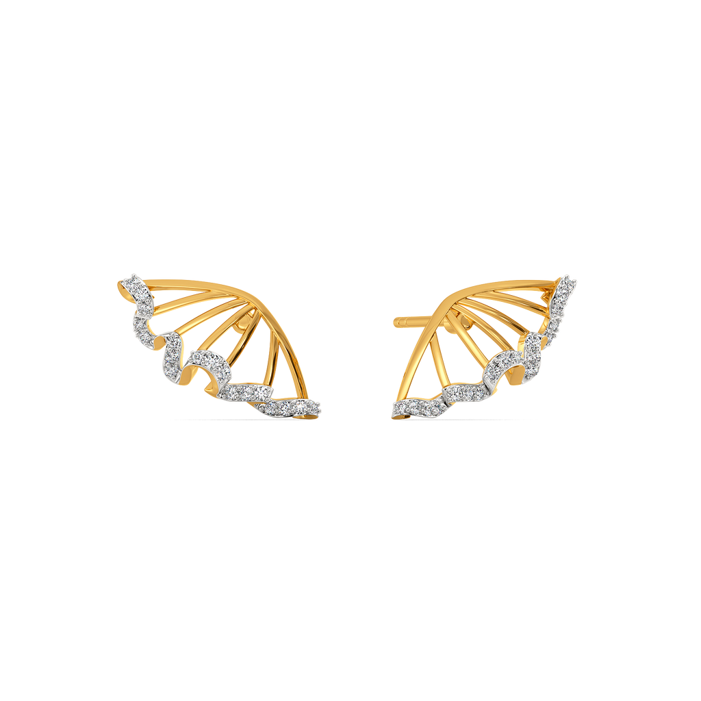 Express in Ruffles Diamond Earrings