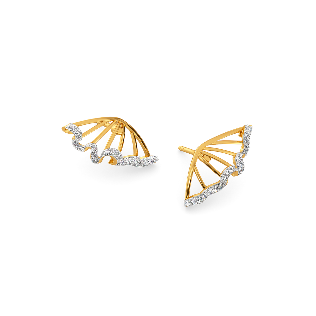 Express in Ruffles Diamond Earrings