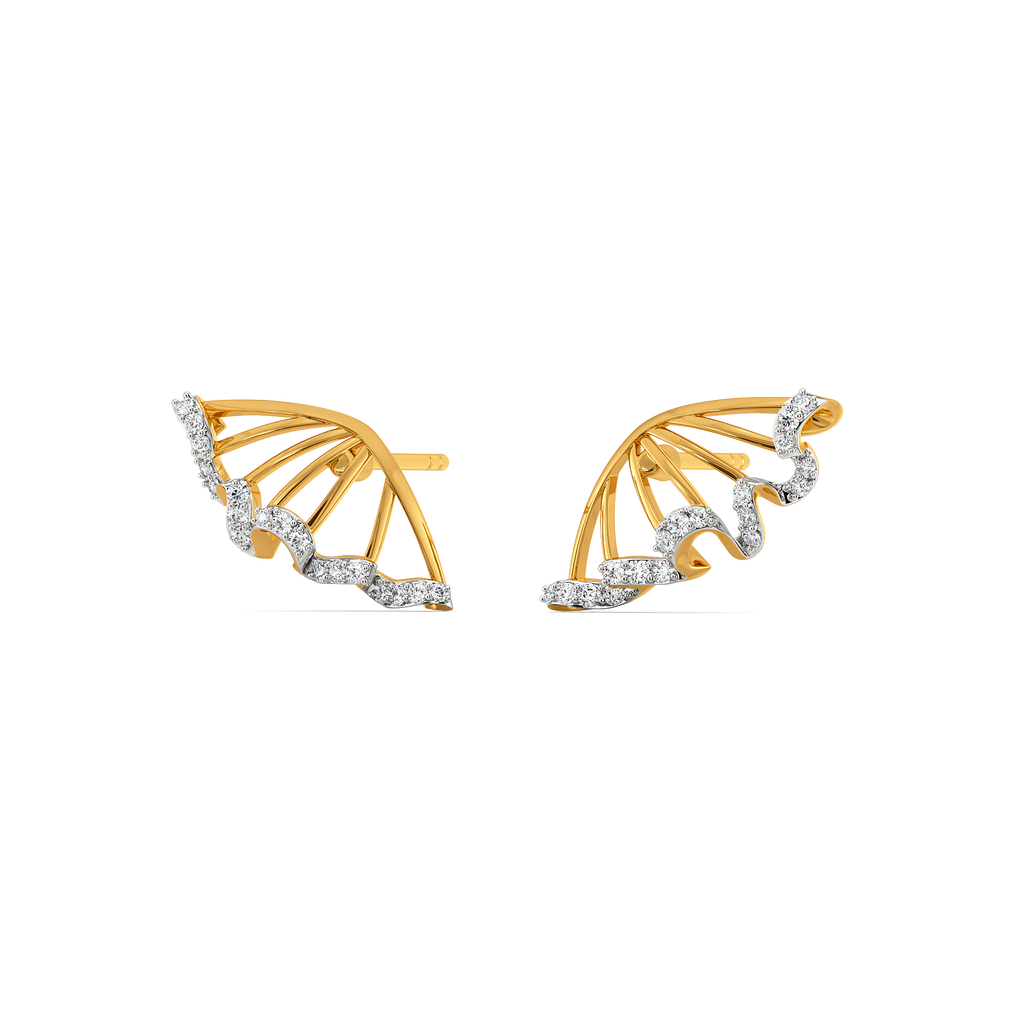 Express in Ruffles Diamond Earrings