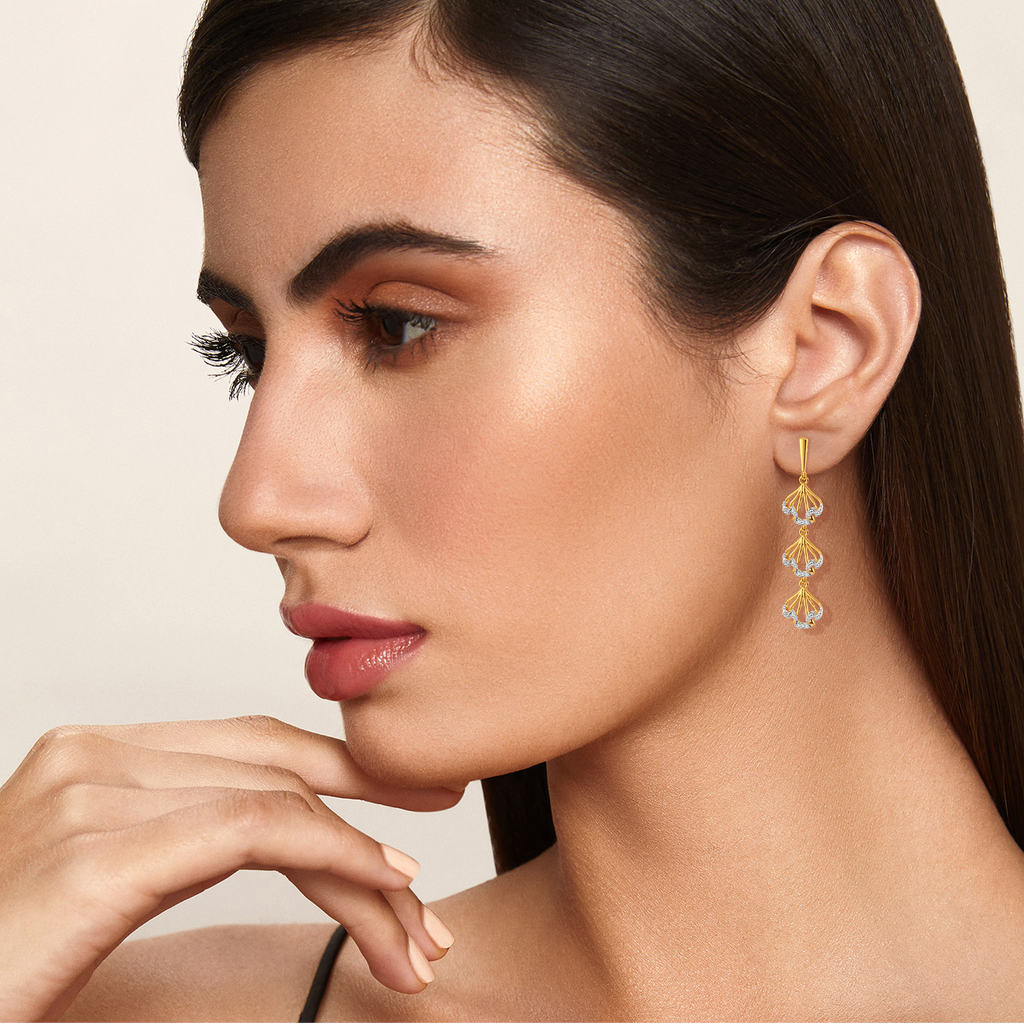 Cascade Ruffles Diamond Earrings