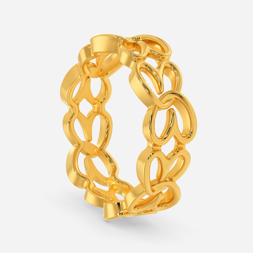 Knit Statement Gold Rings image