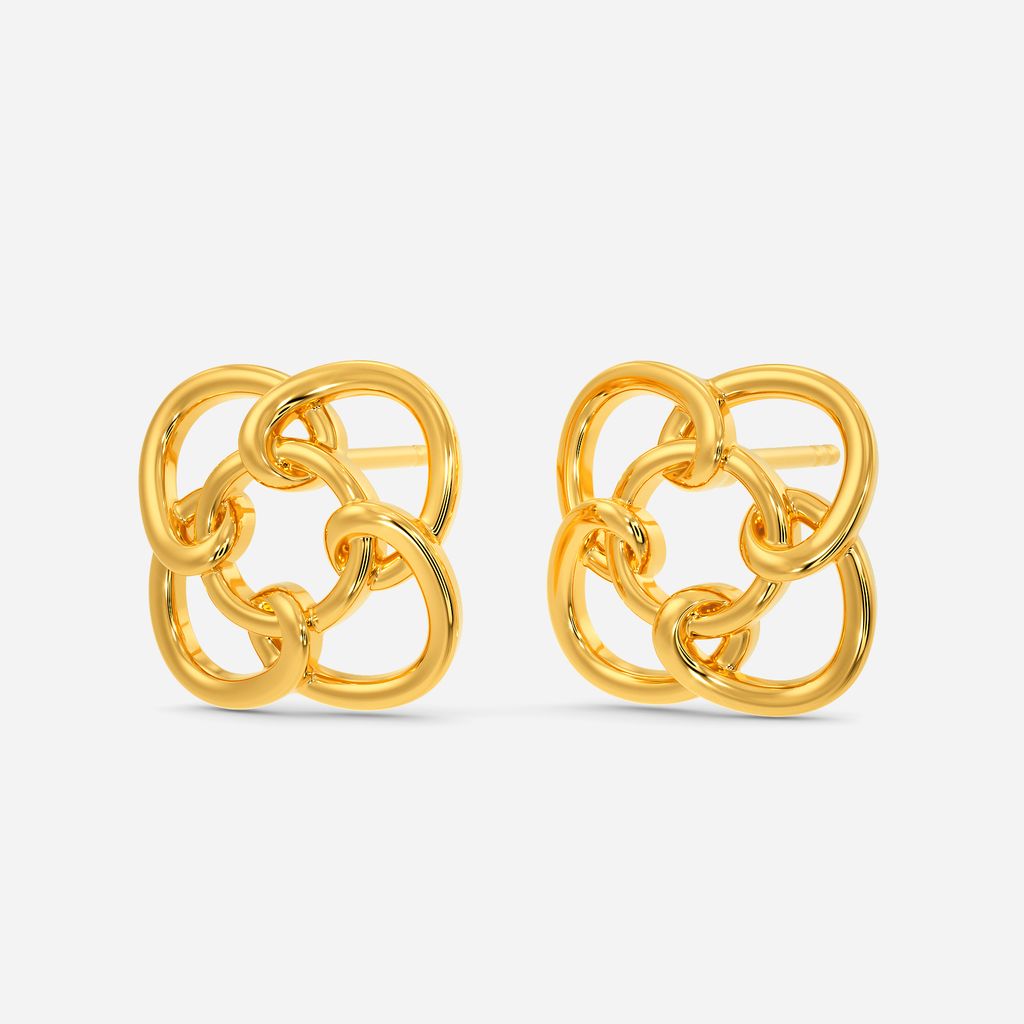 Knit Statement Gold Earrings
