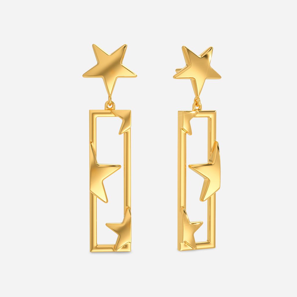 Shooting Star Gold Earrings