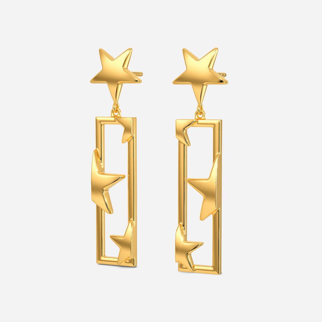 Shooting Star Gold Earrings