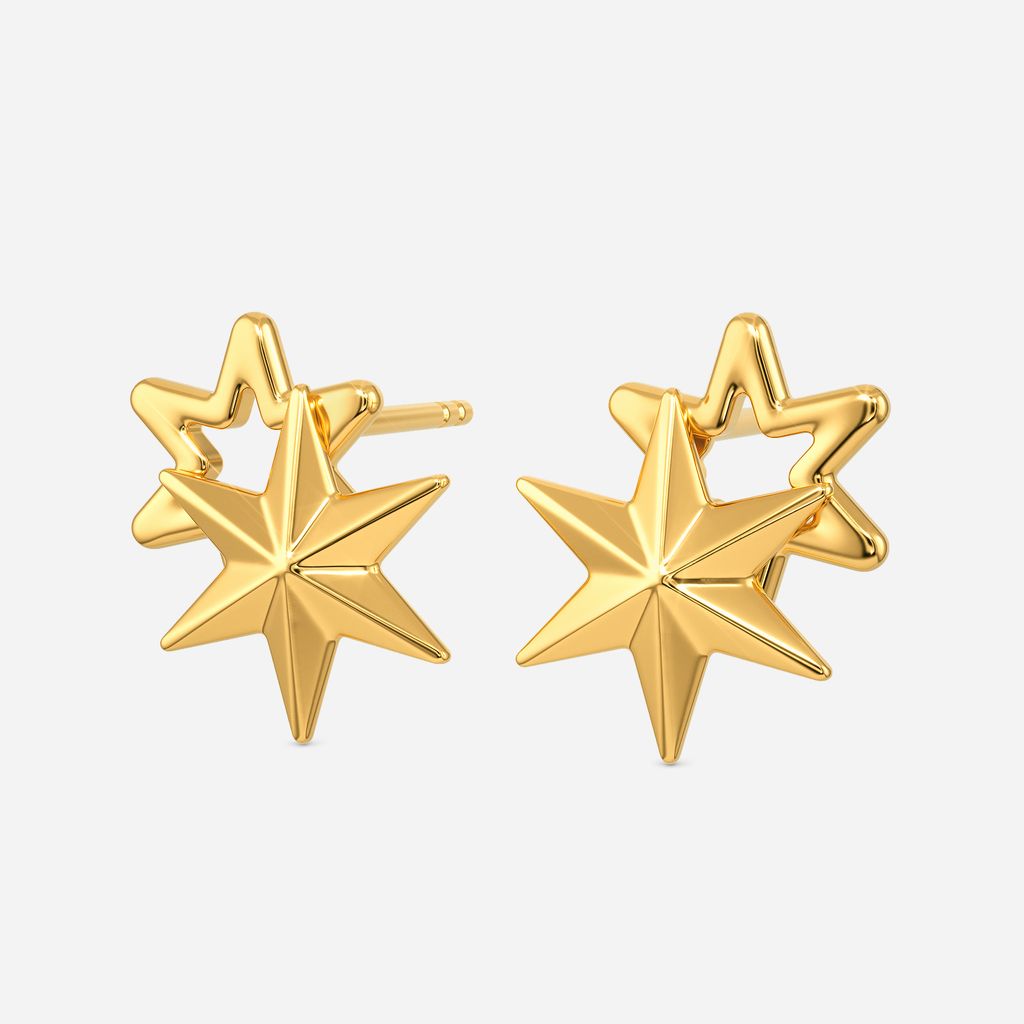 Shooting Star Gold Earrings