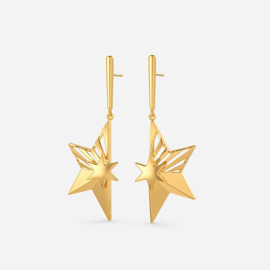 Martian Star Gold Earrings
