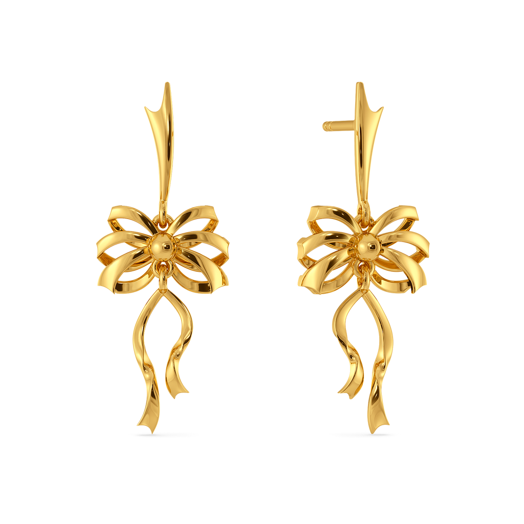 Fanciful Knots Gold Earrings