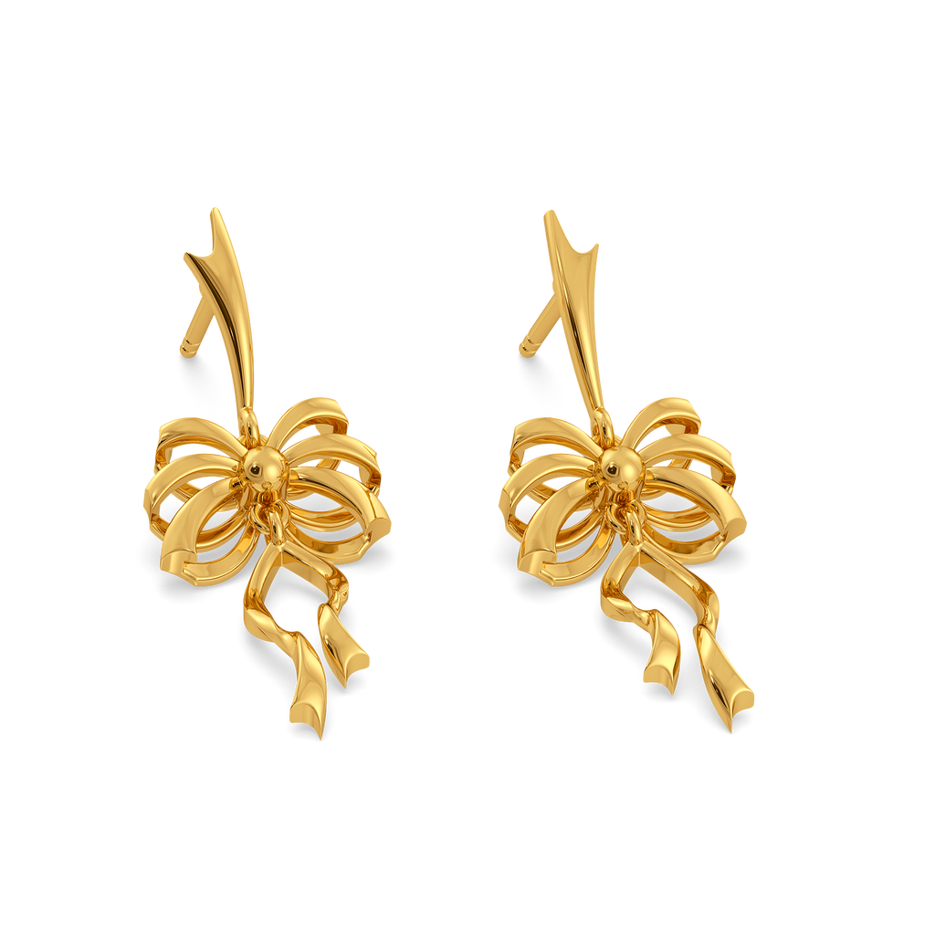 Fanciful Knots Gold Earrings