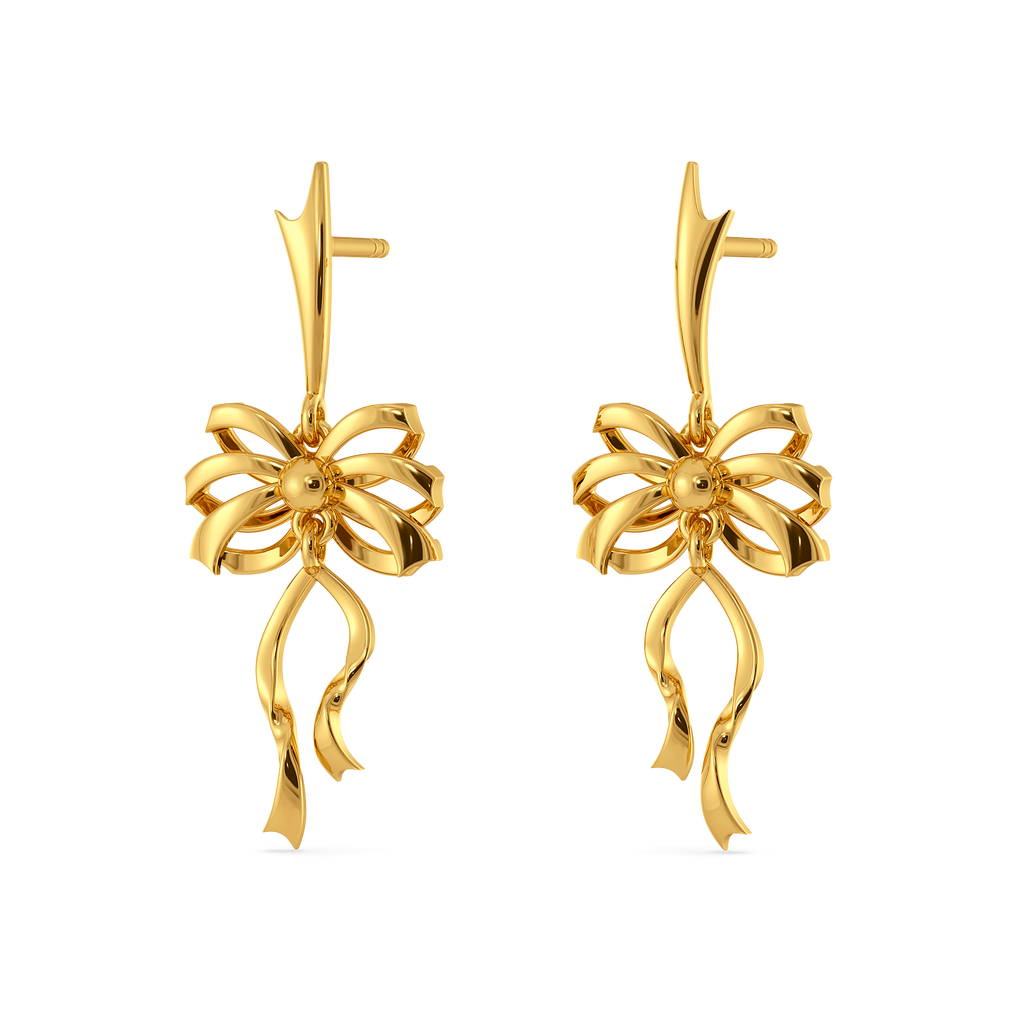Fanciful Knots Gold Earrings