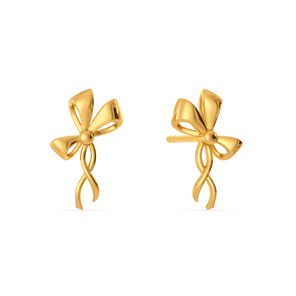 Dreamy Ribbons Gold Earrings
