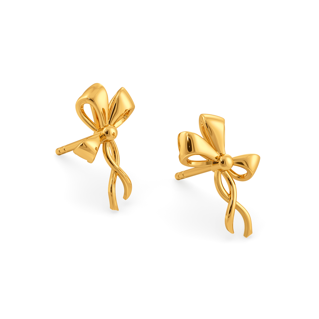 Dreamy Ribbons Gold Earrings