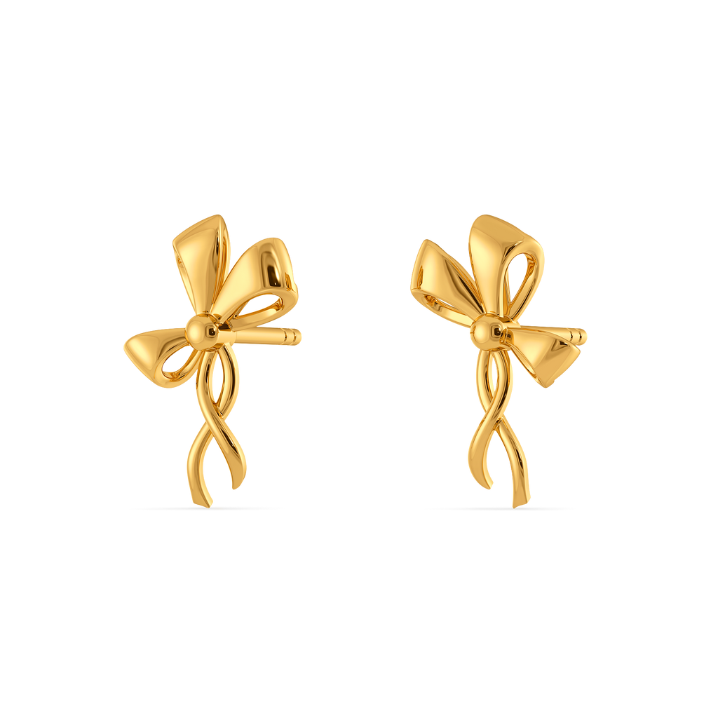 Dreamy Ribbons Gold Earrings