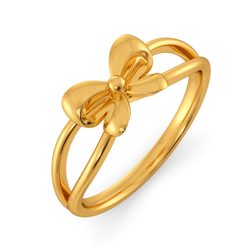 Ribboned Grace Gold Rings