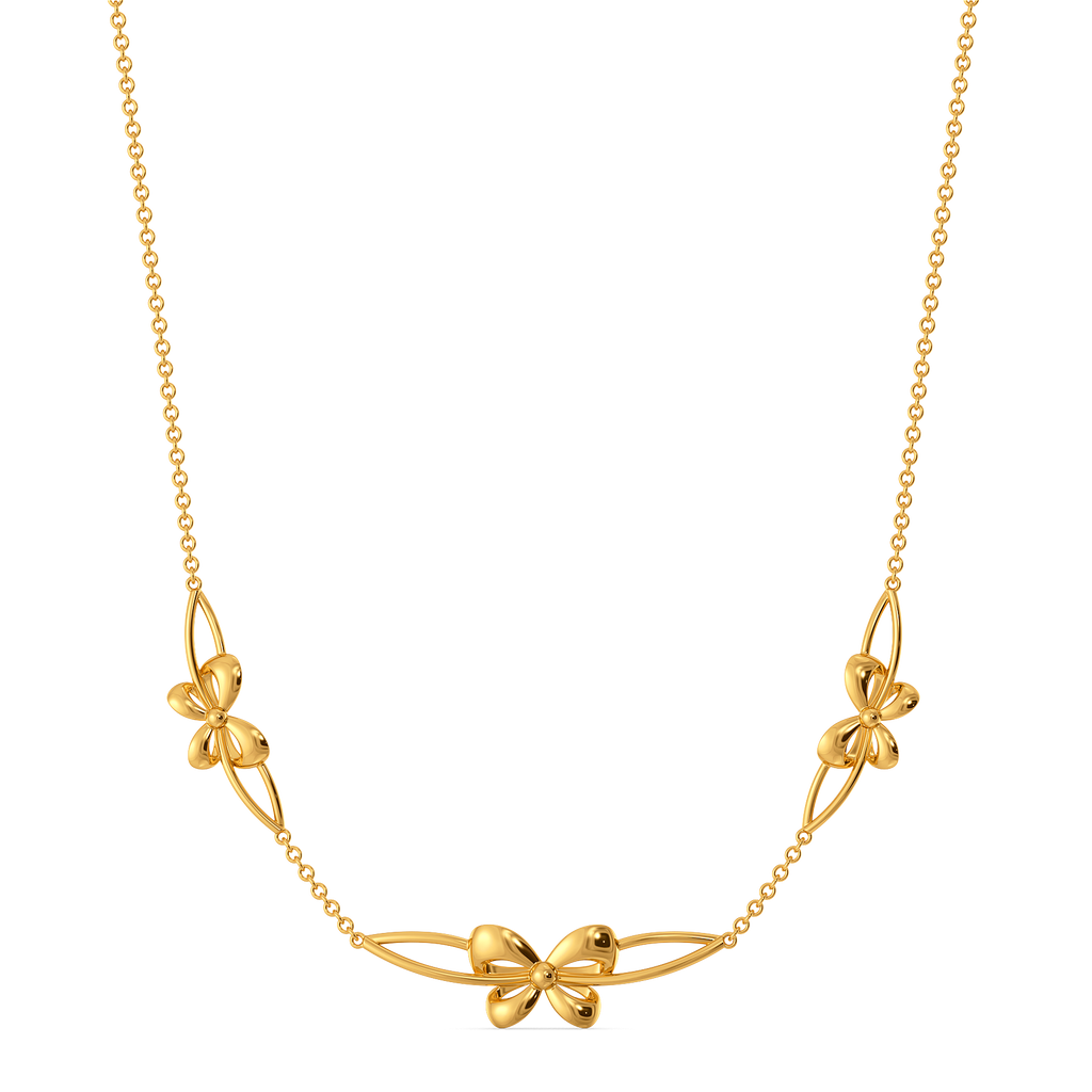Ribboned Grace Gold Necklaces
