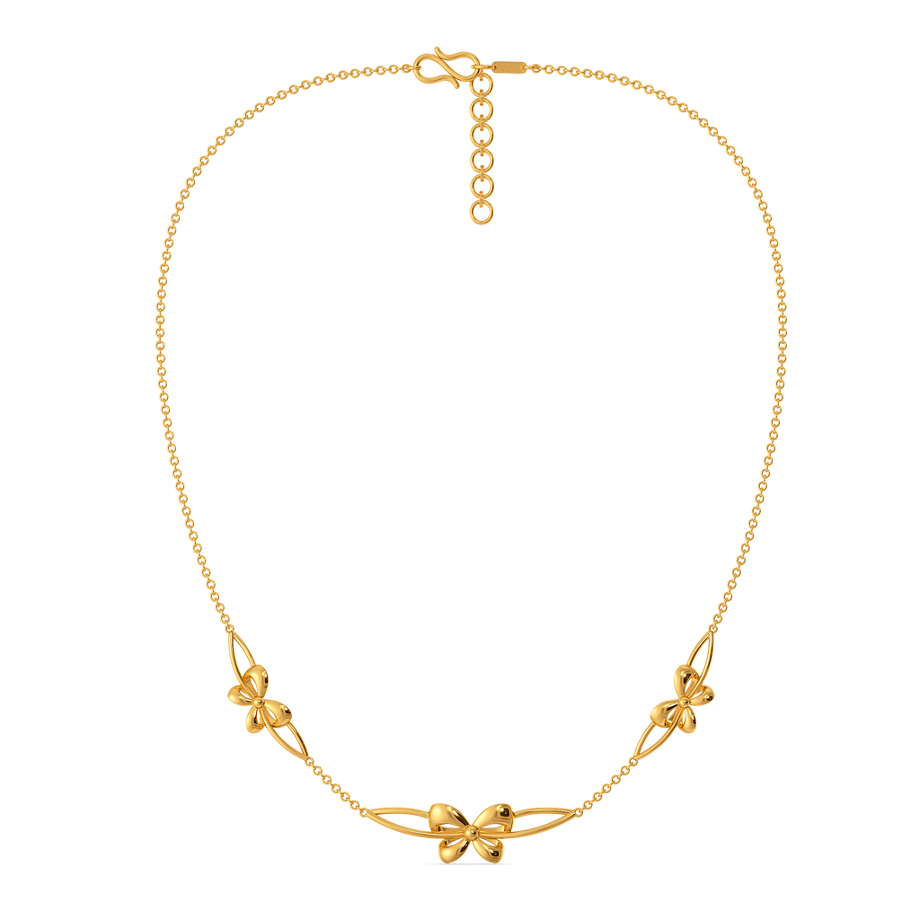 Ribboned Grace Gold Necklaces