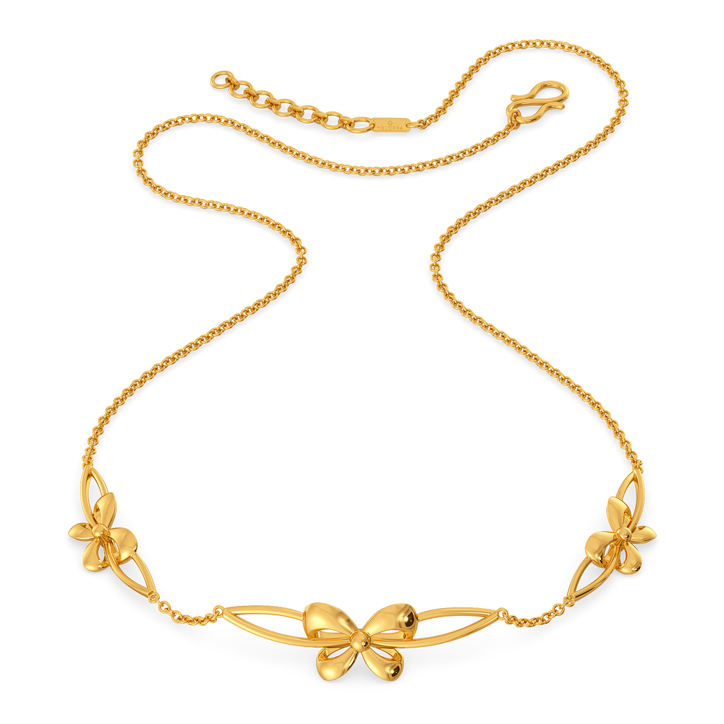 Ribboned Grace Gold Necklaces