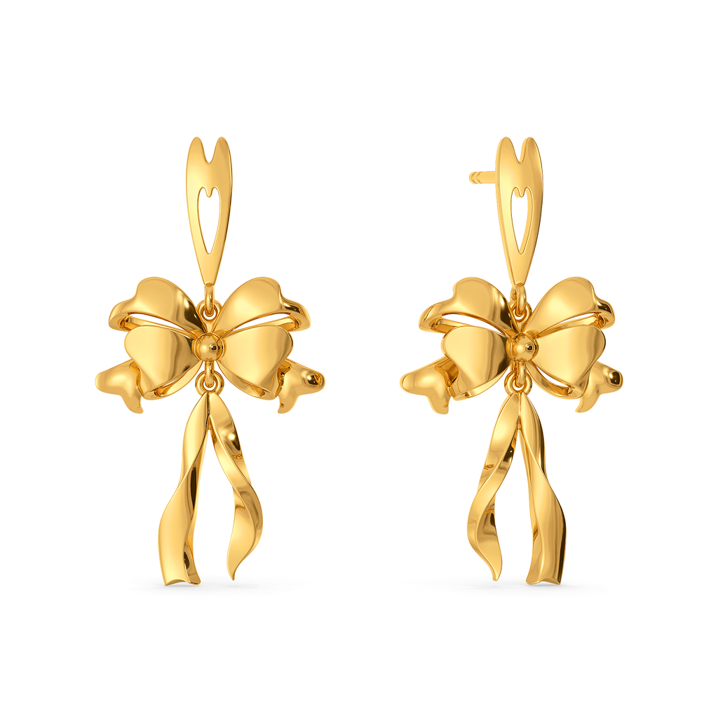 Couture Bow Gold Earrings