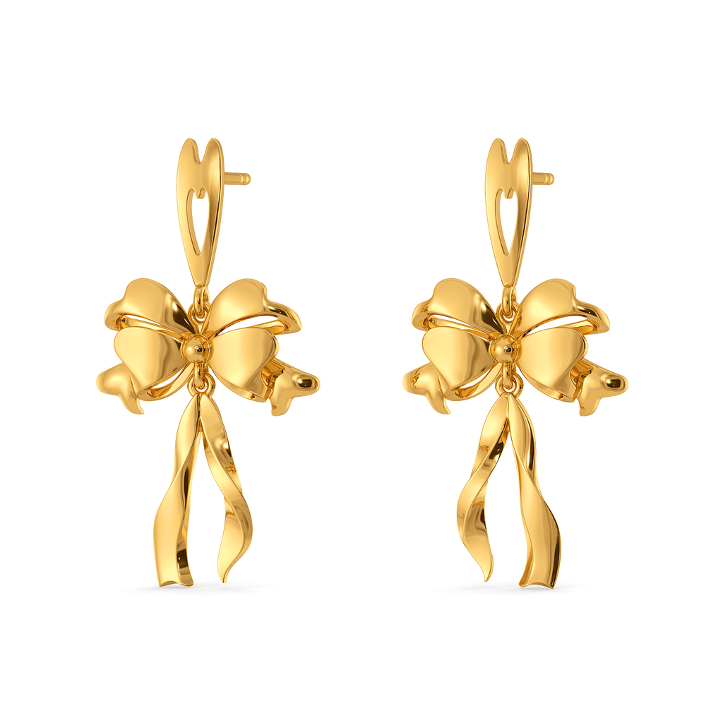 Couture Bow Gold Earrings