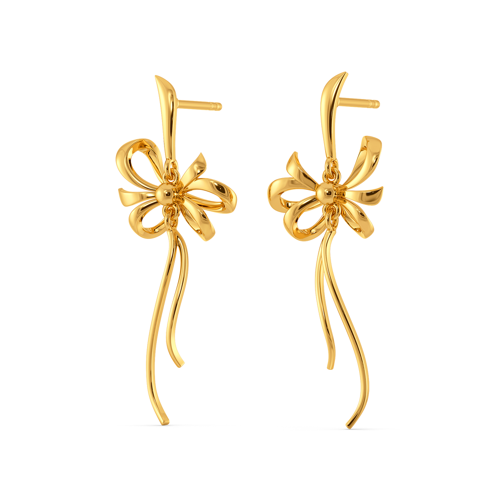 Dripping Ribbons Gold Earrings