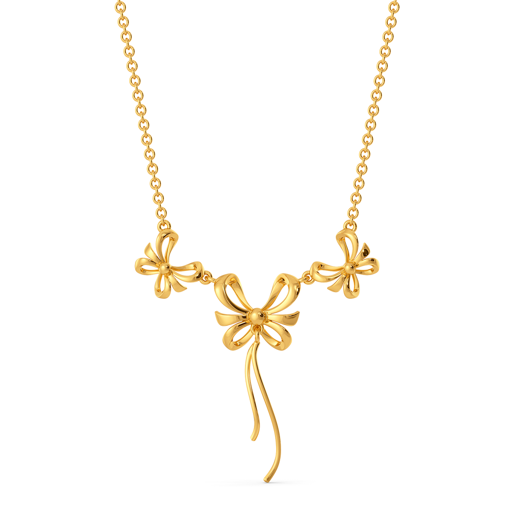 Dripping Ribbons Gold Necklaces
