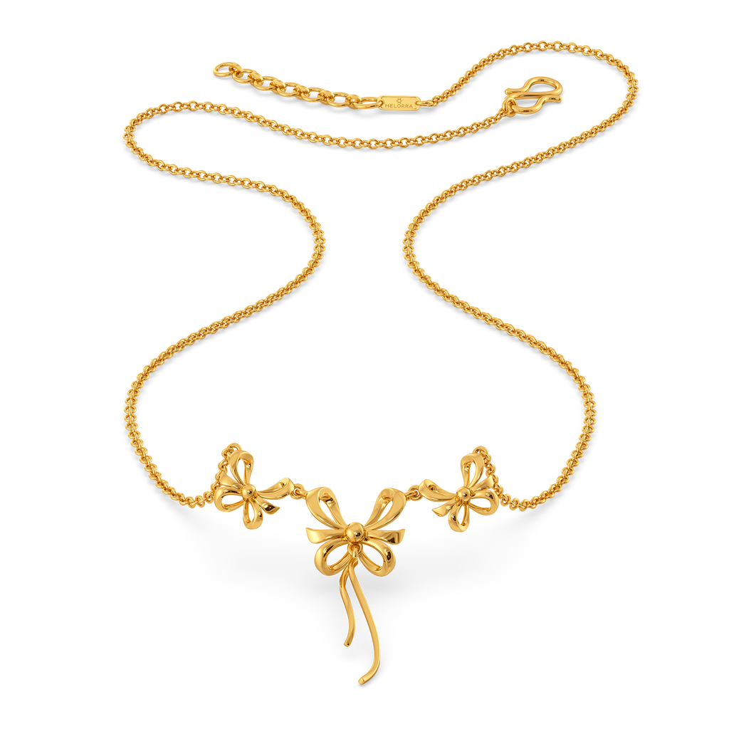 Dripping Ribbons Gold Necklaces