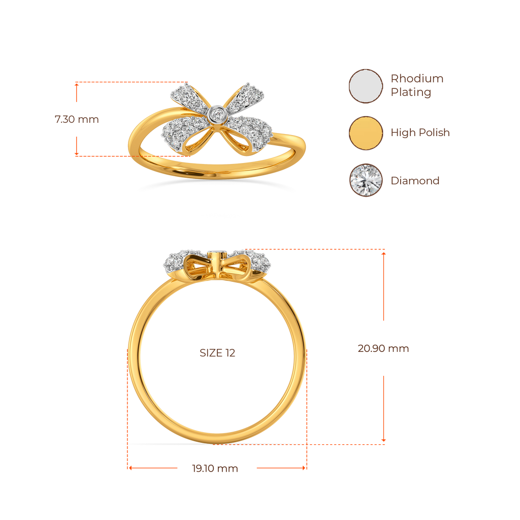 Dripping Bow Details Diamond Rings image