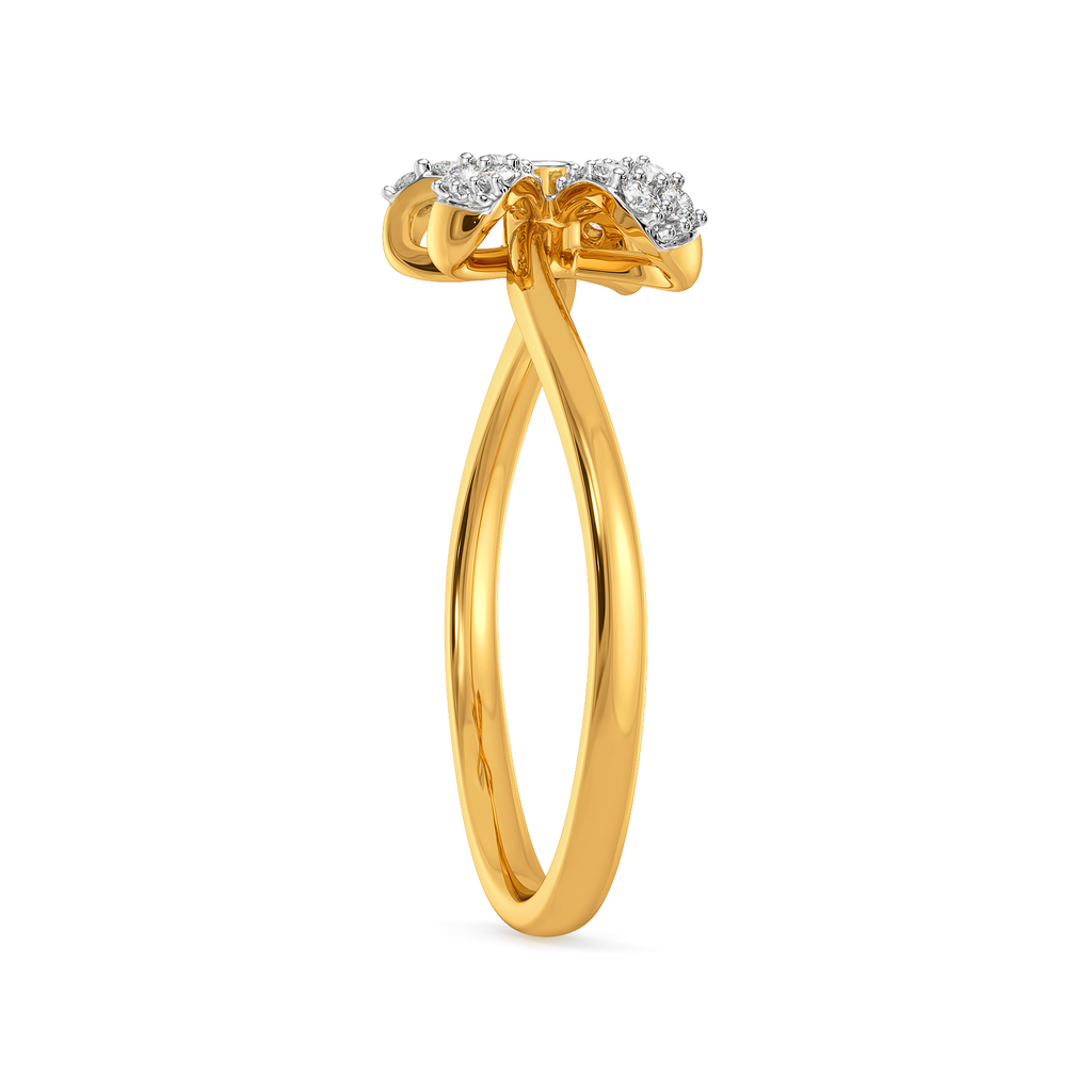 Dripping Bow Details Diamond Rings image