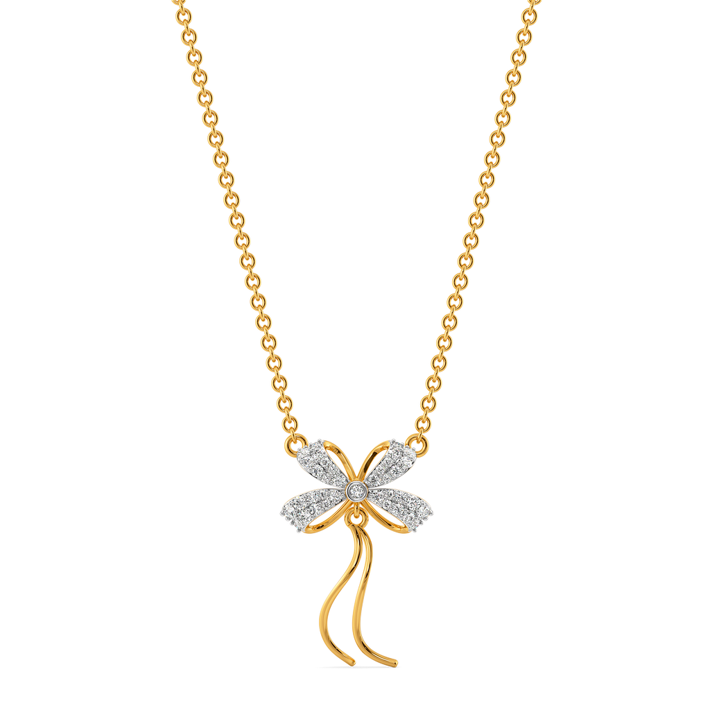 Ribbon Knots Diamond Necklaces