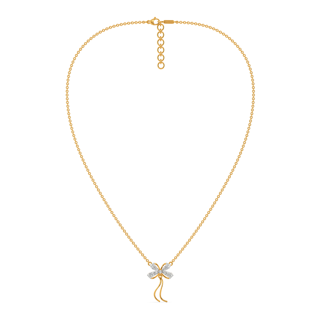 Ribbon Knots Diamond Necklaces
