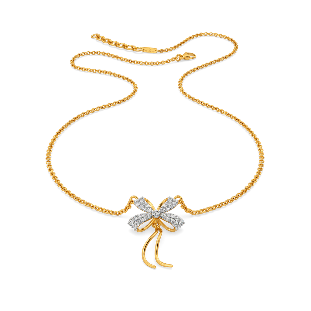 Ribbon Knots Diamond Necklaces
