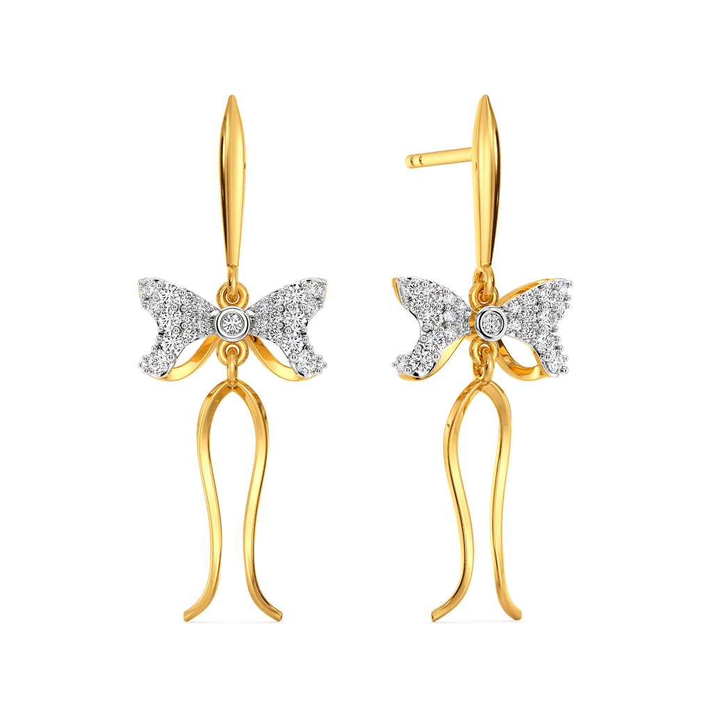 Fanciful Ribbons Diamond Earrings