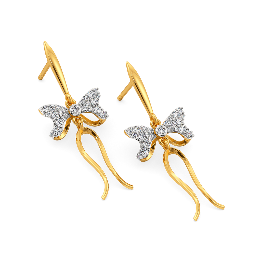 Fanciful Ribbons Diamond Earrings