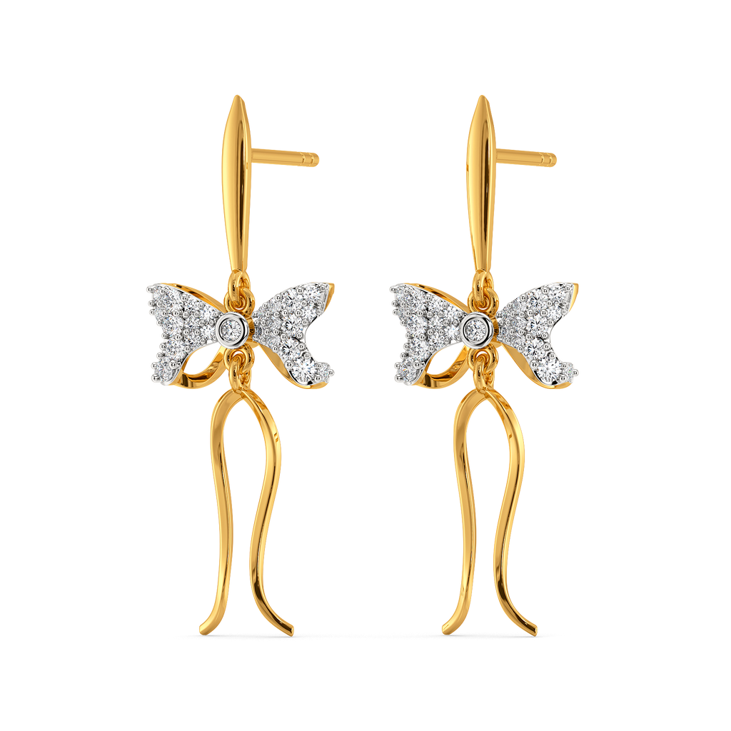 Fanciful Ribbons Diamond Earrings