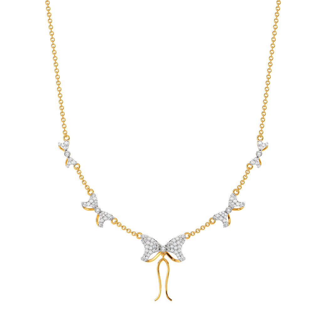 Fanciful Ribbons Diamond Necklaces