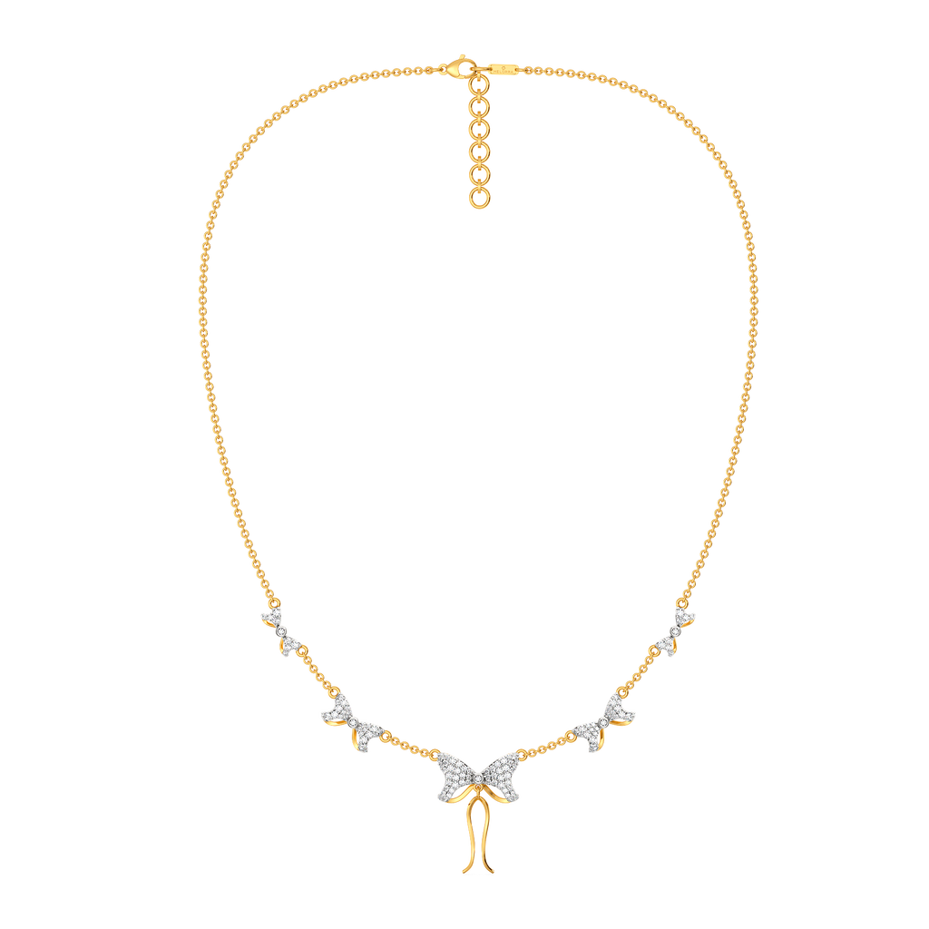 Fanciful Ribbons Diamond Necklaces