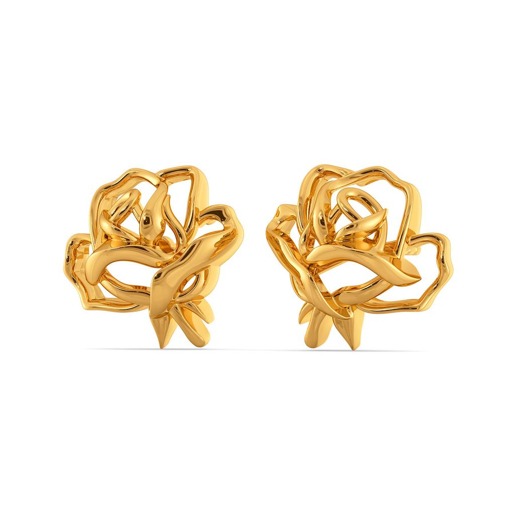 Dark Blooms Gold Earrings