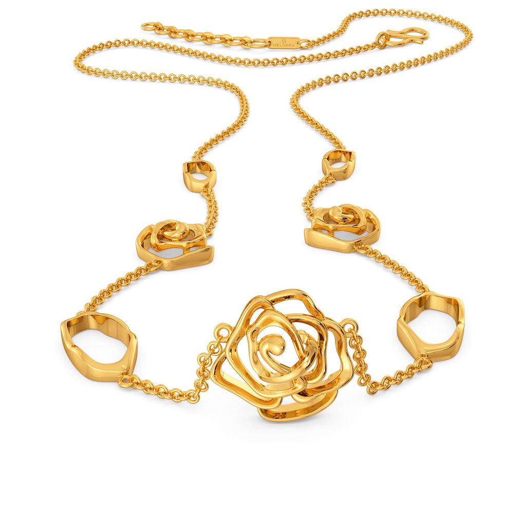 Gothic Roses Gold Necklaces