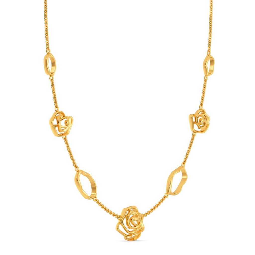 Gothic Roses Gold Necklaces