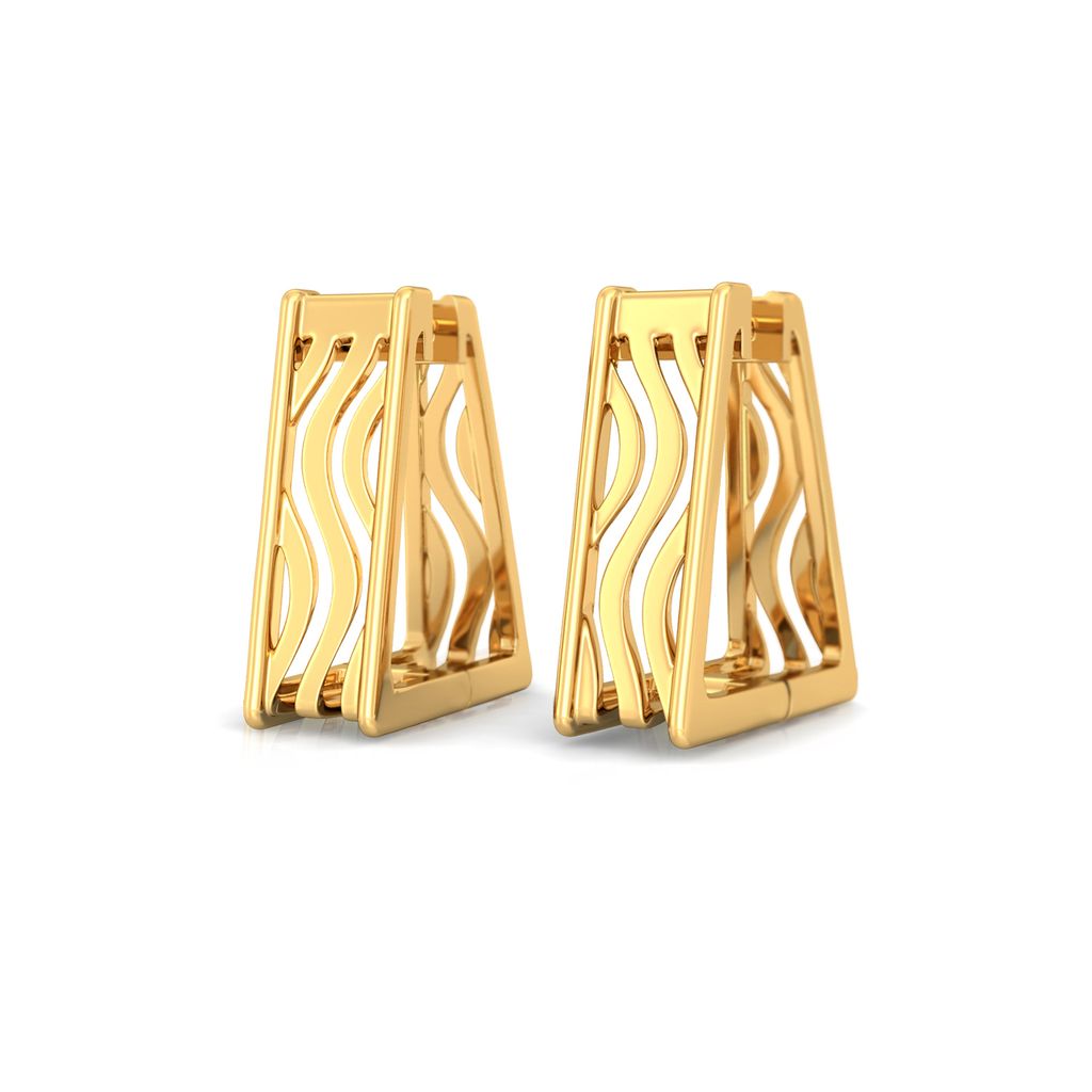 Swerve Curve Gold Earrings