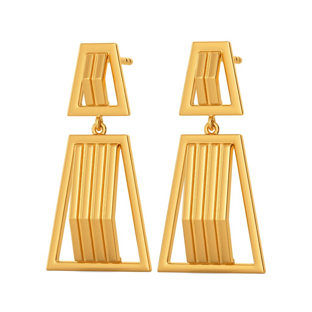 Strong Shoulders Gold Earrings